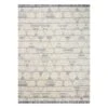 (C185) Tracey Boyd Elizabeth Grey Diamond Design Area Rug, 5x7