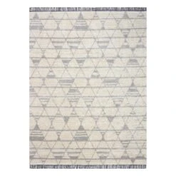 (C185) Tracey Boyd Elizabeth Grey Diamond Design Area Rug, 5x7
