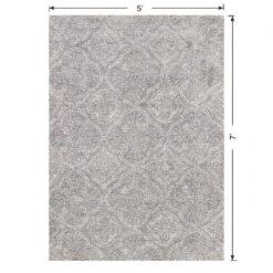 (C191) Hayne Grey Floral Shag Area Rug, 5x7 -Modern Decor Shop c191 hayne grey floral shag area rug 5x7 6