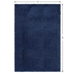 (C194) Kodiak Navy Blue Shag Area Rug, 6x9 -Modern Decor Shop c194 kodiak navy blue shag area rug 6x9 6