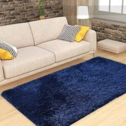 (C196) Eve Blue Shag Accent Rug, 3x5 -Modern Decor Shop c196 eve blue shag accent rug 3x5 6