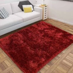 (C197) Eve Red Shag Area Rug, 4x7 -Modern Decor Shop c197 eve red shag area rug 4x7 6