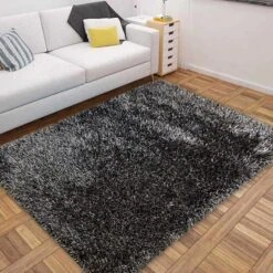 (C198) Eve Silver & Black Shag Area Rug, 4x7 11 (C198) Eve Silver & Black Shag Area Rug, 4x7 -Modern Decor Shop c198 eve silver black shag area rug 4x7 6