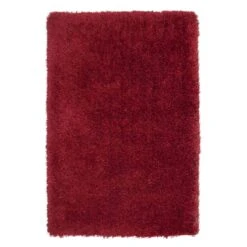 (C24) Plain Red Long Pile Shag, 5x7