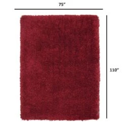 (C24) Plain Red Long Pile Shag, 7x10 -Modern Decor Shop c24 plain red long pile shag 7x10 4