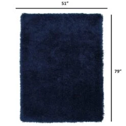 (C58) Mixed Blue Long Pile Shag, 5x7 -Modern Decor Shop c58 mixed blue long pile shag 5x7 4
