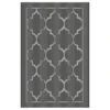 Chai Tea Geometric Charcoal & White Lattice Accent Rug, 3x4