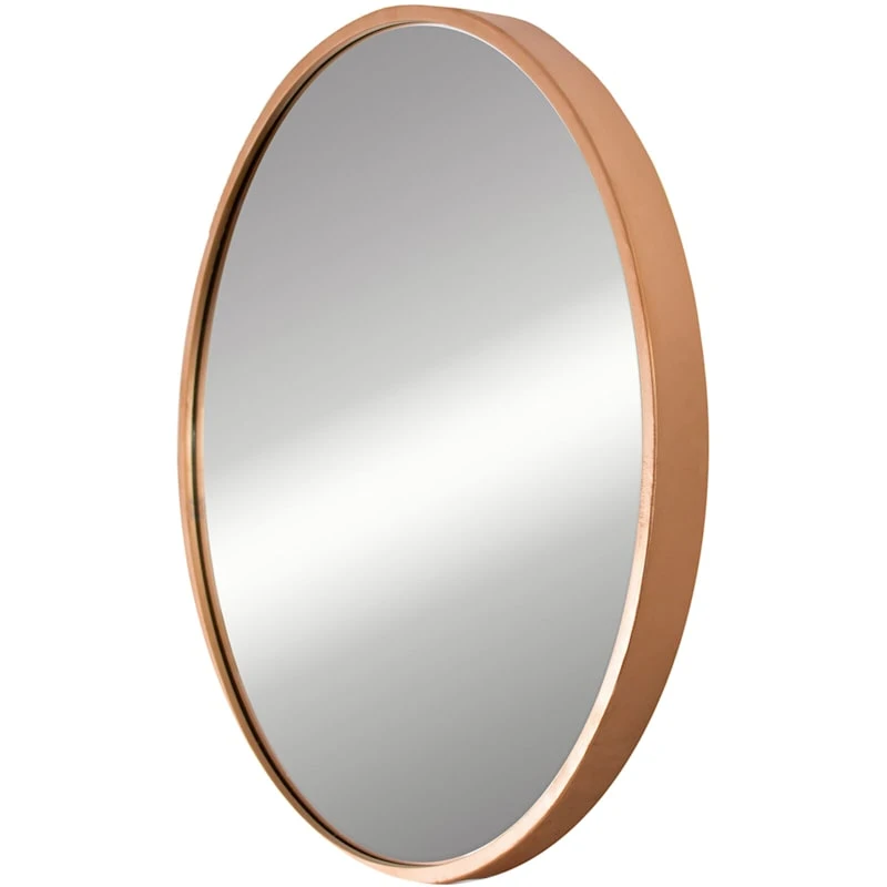 Copper Finish Metal Round Wall Mirror, 20" 1 Copper Finish Metal Round Wall Mirror, 20"