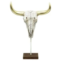 Cow Skull Figurine, 18.5"