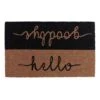 Crosby St Black Hello Goodbye Coir Mat, 18x30