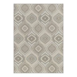(D407) Contemporary Geometric Ogee Design Area Rug, 7x10