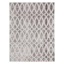 (D440) Sophelia Grey & Ivory Tufted Area Rug With Non-Slip Back, 5x7