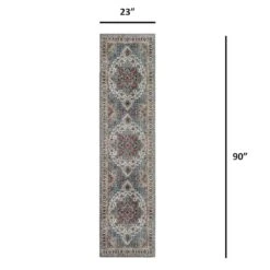 (D448) Found & Fable Chenille Printed Vintage Look Blue Medallion Runner, 2x7 7 (D448) Found & Fable Chenille Printed Vintage Look Blue Medallion Runner, 2x7 -Modern Decor Shop d448 found fable chenille printed vintage look blue medallion runner 2x7 4