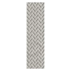 (D460) Salazar Herringbone Grey Tufted Runner With Non-Slip Back, 2x7