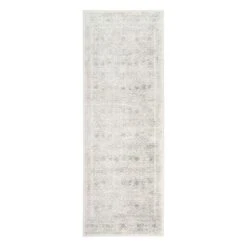 (D487) Roma Ivory & Grey Medallion Runner, 2x7