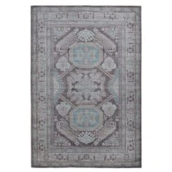 (D489) Eastview Grey Medallion Area Rug, 8x10