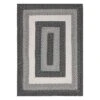 (D515) Black & White Braided Area Rug, 5x7