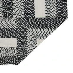 (D515) Black & White Braided Area Rug, 5x7 -Modern Decor Shop d515 black white braided area rug 5x7 3