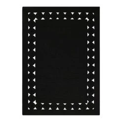 (D517) Found & Fable Black Braided Area Rug, 5x7