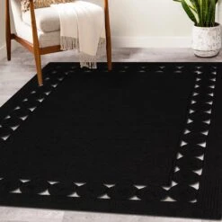 (D517) Found & Fable Black Braided Area Rug, 5x7 -Modern Decor Shop d517 found fable black braided area rug 5x7 8