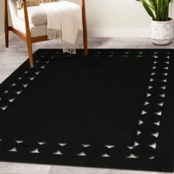(D517) Found & Fable Black Braided Area Rug, 8x10 -Modern Decor Shop d517 found fable black braided area rug 8x10 6