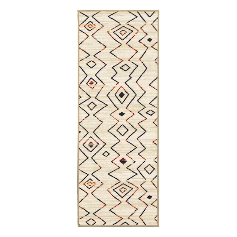(D544) Nomad Ivory Zigzag Runner, 2x5 1 (D544) Nomad Ivory Zigzag Runner, 2x5