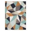 (D545) Mint Julep Geo Area Rug, 7x9