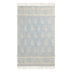 (D555) Honeybloom Lodi Blue & Ivory Paisley Accent Rug, 3x5