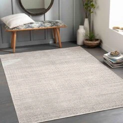 (D556) Lavadora Grey Global Design Washable Area Rug, 8x10 -Modern Decor Shop d556 lavadora grey global design washable area rug 8x10 5