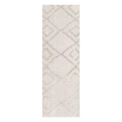 (D560) Brantley Grey Diamond Design Runner, 2x7