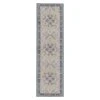 (D562) Venus Blue Multicolor Medallion Runner, 2x7