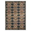 (D571) Freya Black Medallion Washable Area Rug, 5x7