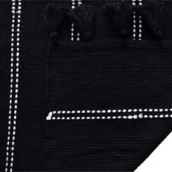 (D582) Honeybloom Black Striped Woven Area Rug, 8x10 -Modern Decor Shop d582 honeybloom black striped woven area rug 8x10 3