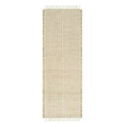 (D583) Honeybloom Mason Natural Fringe Runner, 2x7