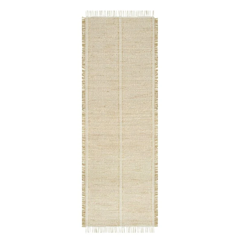 (D583) Honeybloom Mason Natural Fringe Runner, 2x7 1 (D583) Honeybloom Mason Natural Fringe Runner, 2x7