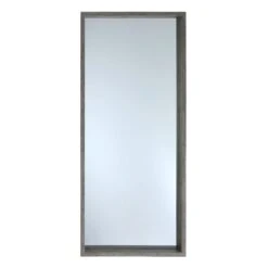 Dark Grey Wood Deep Frame Leaner Mirror, 24x58