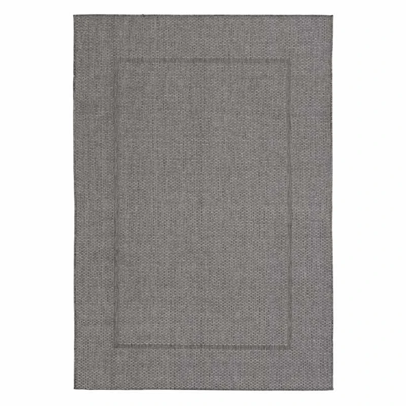 (E195) Crosby St Santorini Grey & Natural Woven Indoor & Outdoor Accent Rug, 3x5 1 (E195) Crosby St Santorini Grey & Natural Woven Indoor & Outdoor Accent Rug, 3x5