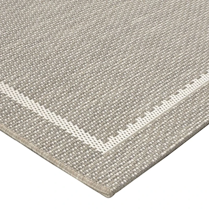(E198) Honeybloom Prisma Ivory Border Indoor & Outdoor Area Rug, 8x10 3 (E198) Honeybloom Prisma Ivory Border Indoor & Outdoor Area Rug, 8x10 - Image 3