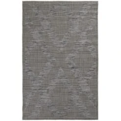 (E219) Grey Diamond Design Indoor & Outdoor Area Rug, 5x7