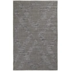 (E219) Grey Diamond Design Indoor & Outdoor Area Rug, 7x10