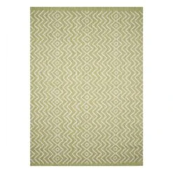 (E253) Oasis Green Geo Indoor & Outdoor Area Rug, 5x7