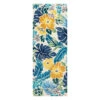 (E264) Santa Monica Blue Floral Indoor & Outdoor Runner, 2x5
