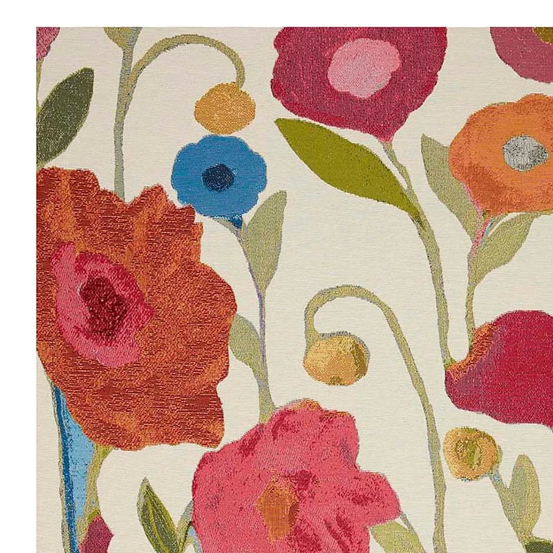 (E297) Mikayla Ivory Floral Indoor & Outdoor Area Rug, 5x8 2 (E297) Mikayla Ivory Floral Indoor & Outdoor Area Rug, 5x8 - Image 2