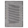 (E303) Dark Blue & Cream Greek Key Indoor & Outdoor Accent Rug, 3x5