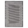 (E303) Dark Blue & Cream Greek Key Indoor & Outdoor Area Rug, 8x10