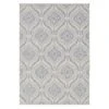 (E304) Blue & Ivory Quatrefoil Sisal Indoor & Outdoor Area Rug, 8x10