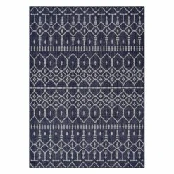 (E307) Navy Collector Design Sisal Indoor & Outdoor Accent Rug, 3x5