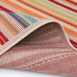 (E309) Scope Multicolor Striped Woven Indoor & Outdoor Area Rug, 5x7 13 (E309) Scope Multicolor Striped Woven Indoor & Outdoor Area Rug, 5x7 -Modern Decor Shop e309 scope multicolor striped woven indoor outdoor area rug 5x7 7