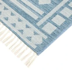 (E320) Porter Light Blue Patterned Indoor & Outdoor Area Rug, 5x7 -Modern Decor Shop e320 porter light blue patterned indoor outdoor area rug 5x7 4