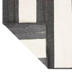 (E323) Asbury Black & White Striped Indoor & Outdoor Area Rug, 5x7 -Modern Decor Shop e323 asbury black white striped indoor outdoor area rug 5x7 3